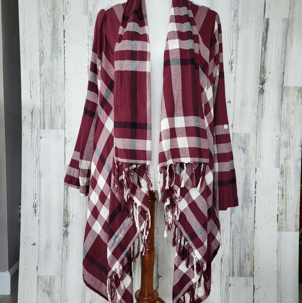 Plaid Cotton Wrap/Kimono/Cardigan